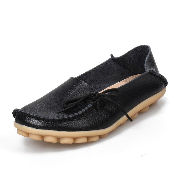 Hot Sale Moccasins Women Soft Leisure Flats Female Driving Shoes Loafers Mother Casual Shoe Fashion Woman Genuine Leather Shoes &010