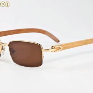 with box 2020 mens women buffalo horn glasses semi rimless fashion sports sunglasses with wood frames black brown blue clear lens lunettes