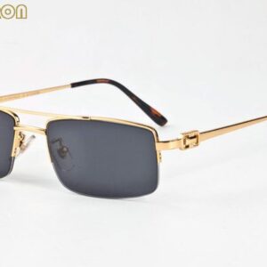 with box 2020 fashion semi half rimless sunglasses with buffalo horn temples mens sun glasses with case lunettes de vue femme lunettes gafas