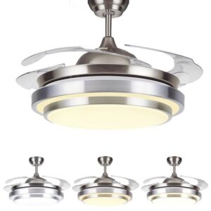 Modern LED Ceiling Invisible Fan Lights Lamps Timing Remote Control Frequency Conversion Motor Light Pendant Lamp Lighting Remote Control