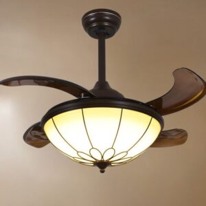 LED Ceiling Invisible Fan Lights Timing Remote Control Warm White Light Pendant Lamp Remote Control