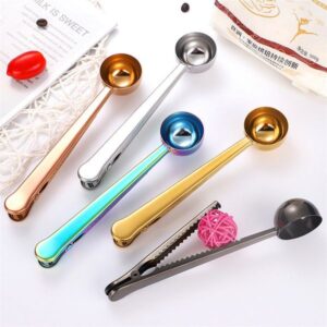 5 Colors Coffee Scoops Measuring Tools 10ml Bake Measure Spoons with Clip