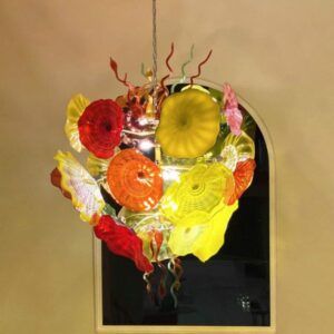 Murano Lamp Glass Chandeliers Lights living room home decoration Chandelier Light Fixtures 52 Inches LED 110-240V Hand Blown Chain Pendant Lamps