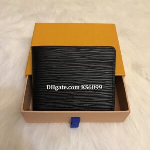 With Box Premium Black Leather Slender Wallet Red S Wallet PU-Leather Outdoor Sport Bag Purse