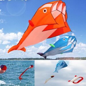 4 Color Cute Huge Outdoor Fun Sports Single Line Software Dolphin Whale Kite Flying High Quality Gift 4 Pcs Wholesale Drop Shipping