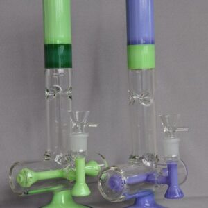 2019 New Glass Bong Water Pipe Colorful Oil Rigs Water Dab Oil Burner Rigs 14inch Height With Two Perc Free Shipping