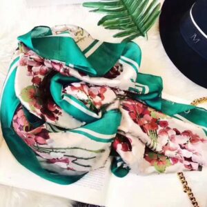 summer Silk Scarf Women Plaid Natural Pashmina Shawls and Wraps Long Bandana Echarpe Foulard Femme no box ja02a