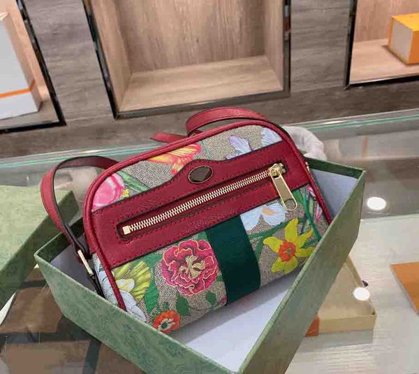 Luxurys Flower Pattern Shoulder Bag Designers Women Camera Bags High Quality Lady Crossbody Handbag with Fashion Stripe