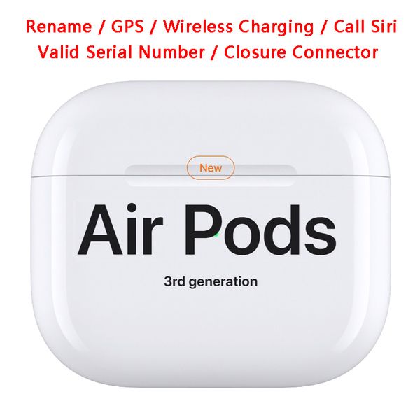 New 3rd Generation Air-pods Pro TWS Earphones Rename GPS Pop UP Window Bluetooth Headphone Auto Paring Wireless Charging Case Earbuds