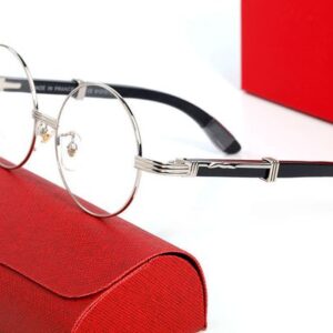 Luxury Brand Glasses Designer Sunglasses Man Round Transparent Sunglass Buffalo Horn Carti Sun Glasses Full Frame Shade Wave Wood Eyeglass Mens Womens Eyeglasses