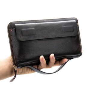 High quality Men's wallet cowhide leather long zipper clutch bag genuine leathers multi-card position youth trendy wallets purse 9825