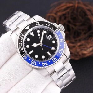 Hot Mens Watches 41Mm Automatic Mechanical Watch Stainless Steel Blue Black Ceramic Sapphire Wristwatches Super Luminous Montre De Luxe