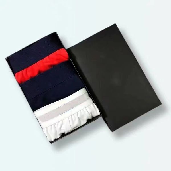 3pc/Box Fashion Mens Solid Shorts Designers Sexy Underpants Classic Casual Short Cotton Underwear Breathable Underwears Comfortable