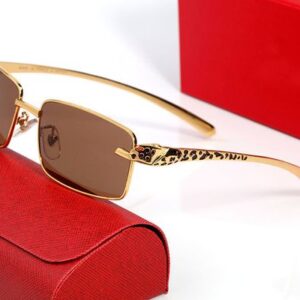 Fashion cartir sunglasses luxury designer Men woman Metal lovers Leopard head cratch proof radiation protection plate frame simple fashion leisure top high