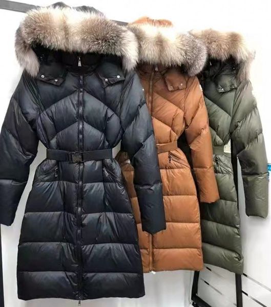 Womens jacket designer jacket puffer jacket women hoodies Long jacket Down coat Big fur Real raccoon hair colla women slim winter coats ladies parka jacke asian