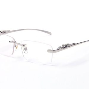 Fashion Brand Sunglasses Frames Glasses Rimless Gold Silver Metal Panther Frame Vintage Sun Glasses UV400 2022 Luxury Designer Women Sunglass Eyewear 55-17-133mm