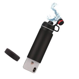 Undefined Water Bottle with Phone Pocket Secret Stash Pill Organizer Can Safe Plastic Tumbler & Hiding Spot for Money 210330