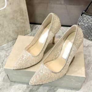 Designer Sandals Dress Shoes Stylesheels woman Top Quality Lady Stylish flat 8CM 10CM Diamond mesh yarn Point size 35-40