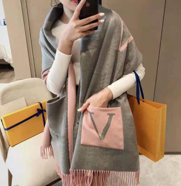 2024 Designer scarves Fashion Scarf with Geometric Patterns Winter Letters Print Cashmere Scarves for Women Warm Plaid Cotton Shawl Wraps Size 180x65cm