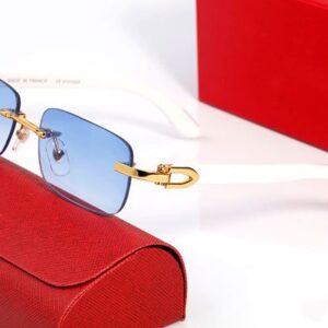 Brand Designer Sunglasses Polarized Eyeglasses For Woman Man Fashion Sport Sunglass Luxury Uv400 Eyewear 55mm Sun glasses Driving Alloy White Wooden Frame Gafas