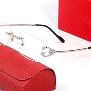 Designer Brand Luxury Carti Sunglasses Frames Fashion Men Gold Rimless Eyeglasses for Man Anti Reflective Sunglass Metal Silver Frameless Optical Eyewear Case