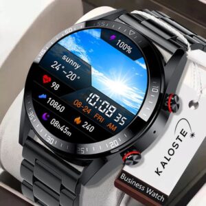 New 454*454 Screen Smart Watch Always Display The Time Bluetooth Call Local Music Smartwatch For Mens Android TWS Earphones