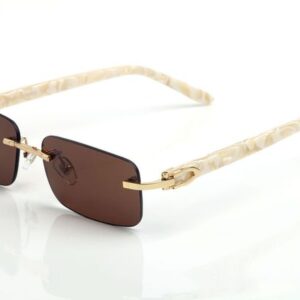 Luxury Brand Buffalo Horn Glasses Designer Sunglasses for Women Vintage Rimless Wooden Mens Sunglasses 2022 Gradient Sunglass Female Square Shades Red Eyeglasses