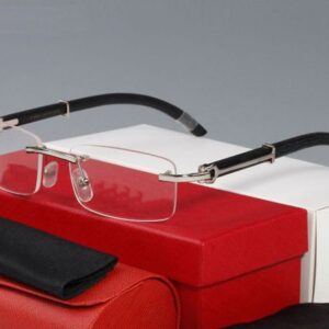 Mens Designer Sunglasses for Women Man Sunglass Silver Frameless Wood Bamboo Buffalo Horn Temples Carti Sun Glasses Fashion Eyeglasses with Boxes Lunettes Gafas