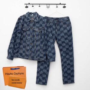 mens tracksuits fashion plaid print jacketjeans 2pic suits cool hip hop women jeanswears high quality zipper overalls jeanswear