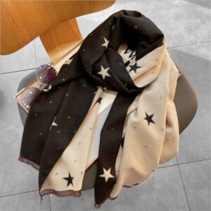 Designer fashion scarf ladies autumn and winter H-shaped cashmere double-sided thickened warmth long air-conditioning shawl dual-use blanket