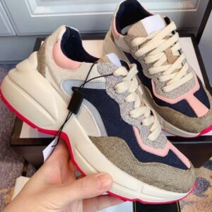 Rhyton Casual Shoes Men Women Designer Sneakers 620185 99WF0 4371 Vintage Shoes Fashion Designers Shoe Chaussures Ladies Shoes