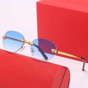 Brand Designer Sunglasses Mens Women Blue Cat Eye Rimless Travel Asic Sunglass Fashion Driving Frameless Polarized Sport Sunglasses Eyeglasses Goggle Eyewear