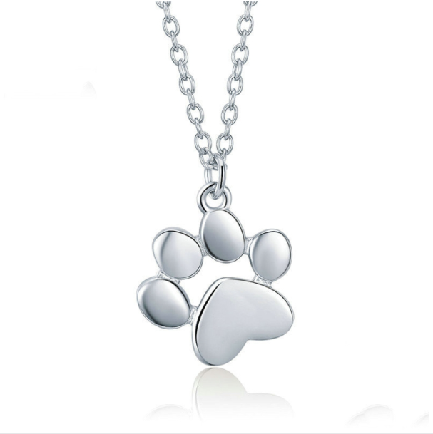 Sterling silver Necklace Cute Pet Imprint Necklace