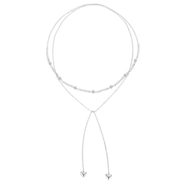 S925 Sterling Silver Double Layer Sparkling Zircon Open Adjustable Ring