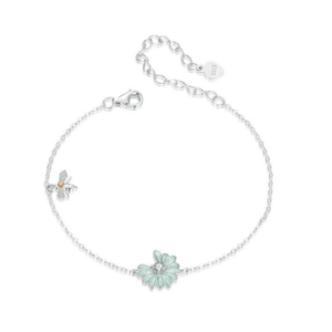 S925 Sterling Silver Platinum Plated Sparkling Zircon Thin Bracelet