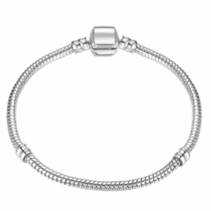 Silver Snake Chain Link Bracelet, Length:19cm(Silver Plated)