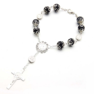 10MM Glass Pearl Beaded Bracelet with Torus