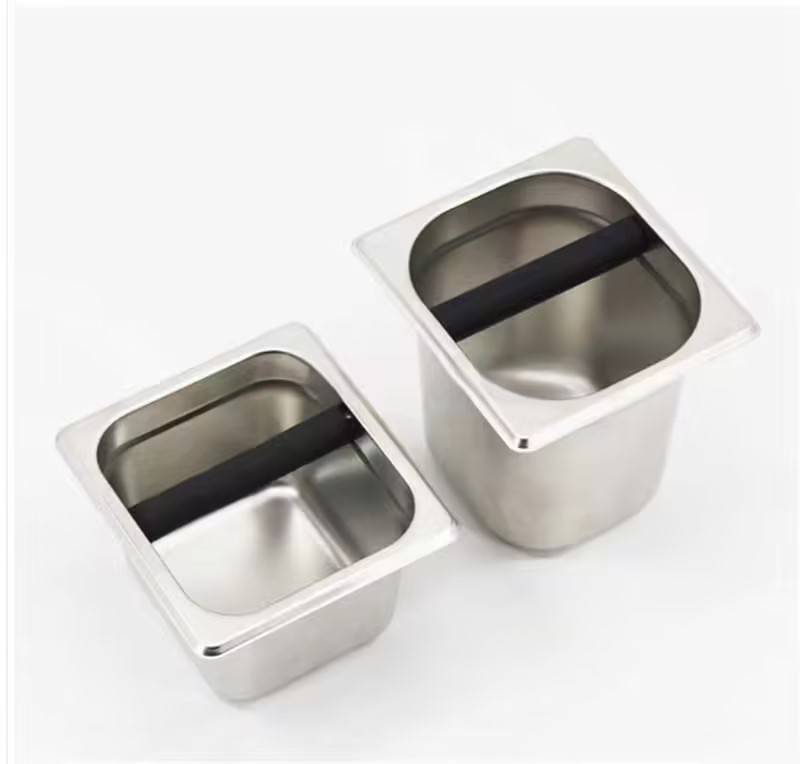 Stainless steel coffee grounds barrel coffee box, specifications: large