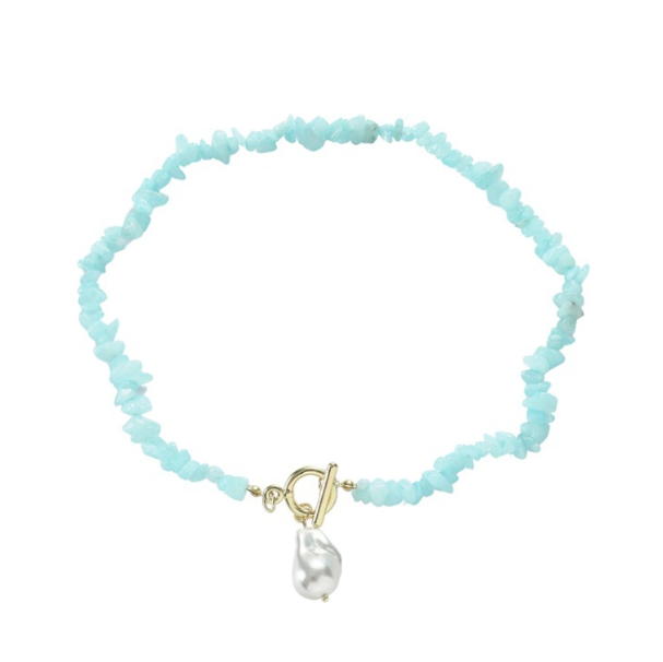 Boho Colorful Broken Natural Stone Necklace,