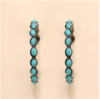 Geometric Large Circle Set Turquoise Earrings Retro C-shaped Hoop Earrings
