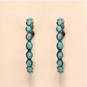 Geometric Large Circle Set Turquoise Earrings Retro C-shaped Hoop Earrings