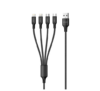 AWEI CL-129 1.5M Nylon 4 in 1 Fast Multi Charging Data Cable for XIAOMI HUAWEI Smartphone Tablet – Black