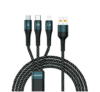 AWEI CL-972 PD120W 3 to 1 Tyep-C Fast Charging Intelligent Temperature Control Data Cable for XIAOMI Smartphone Tablet – Black