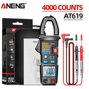 ANENG AT619 Digital Voice Broadcast Multimeter Clamp Professional AC/DC Clamp Meter Ammeter Current Clamp Tester for Electrician – Black