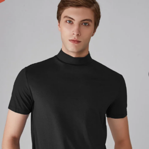Slim-fit high-neck T-shirt for men
