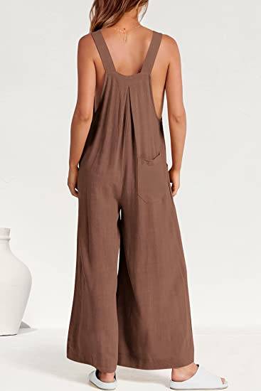 Plus Size Wide Leg Overalls Jumpsuit (Buy 2 Free Shipping)
