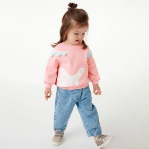 Girls’ long sleeve sweatshirt cute pink sweatshirt autumn home cotton long sleeves coat