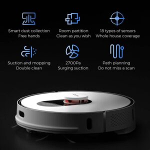 ROIDMI EVE Plus Smart Robot Vacuum Cleaners LDS Laser Navigation Sweep Mop Autonomous Vacuum Cleaner Robot Housekeeping for Home【One Year Warranty】
