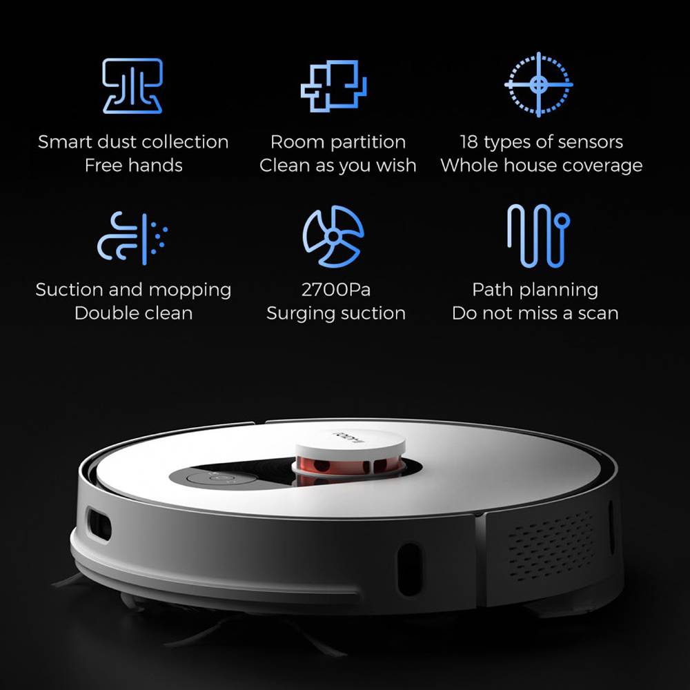ROIDMI EVE Plus Smart Robot Vacuum Cleaners LDS Laser Navigation Sweep Mop Autonomous Vacuum Cleaner Robot Housekeeping for Home【One Year Warranty】