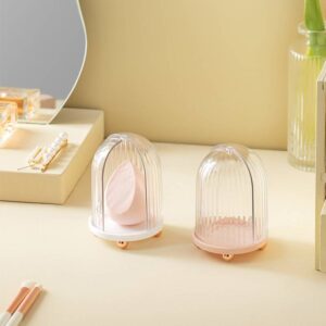 New Design Beauty Makeup Sponge Storage Transparent Cosmetic Powder Puff Base Rack Beauty Makeup Sponge Display